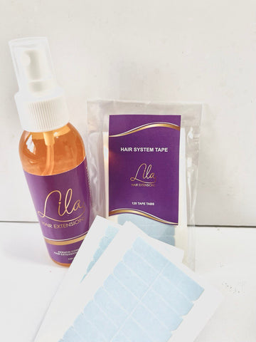 Extensiones de Cabello kit cinta adhesiva 120 piezas + solvente